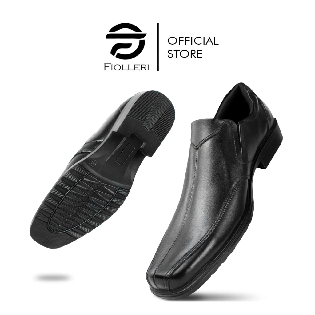 FIOLLERI Sepatu Pantofel Pria Hitam Sepatu Formal Kerja Kantor CGNG 406 Black