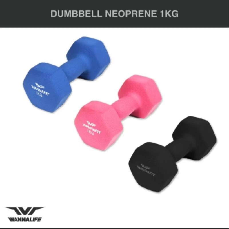 Dumbell Dumbbell Barbel Neoprene Vinyl Wannafit 1kg