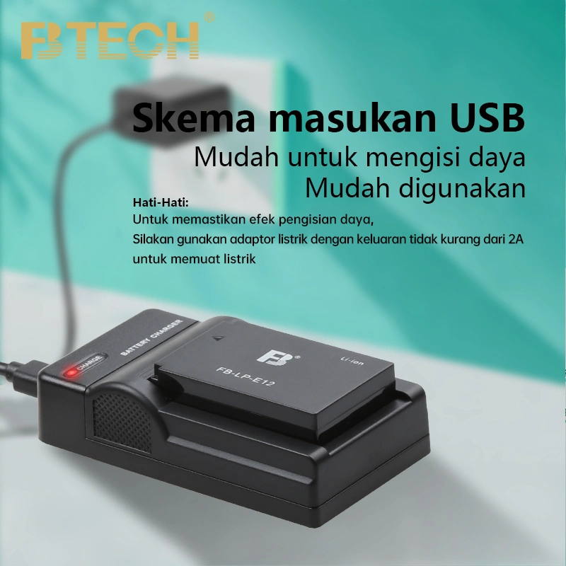 FB LP E12 kamera digital baterai isi ulang 630mAh charger untuk kamera canon SLR EOS M50II M200 M100 100D SX70 hs M10 M2 M kissx7