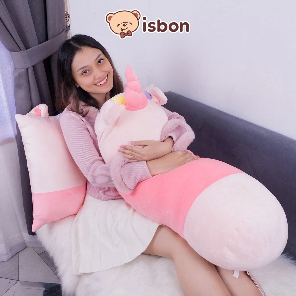 Boneka guling unicorn jumbo warna warni karakter kuda pony bahan halus lembut dijamin premium anti alergi aman bagi bayi dan anak sehingga cocok untuk kado