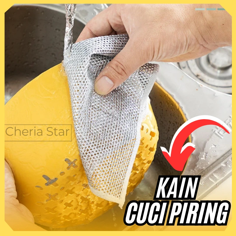 Kain Kawat Sikat Pembersih Cuci Piring Panci Kuali Wajan Alat Masak Dapur Tahan Lama