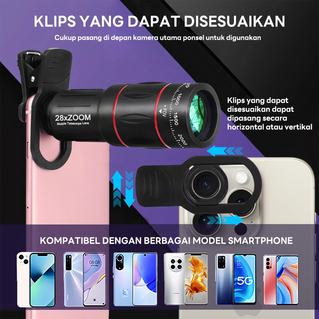 Apexel 28X 36X minimum Kit Lensa Kamera Ponsel HD Zoom Telefoto 28X Lensa Ponsel Makro Fisheye Sudut Lebar untuk Smartphone hp tripod kamera handphone apexel optik universal telezoom tele 18x25 dengan 28x apexel