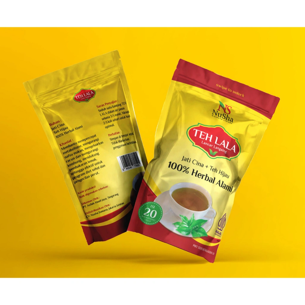 NUSHA Teh LALA untuk Membersihkan Perut, Detok, Langsing, Diet. Isi 20 bag asli