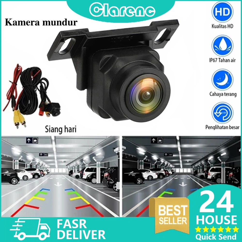 Kamera mundur/kamera belakang mobil/mobil universal hd 170 derajat anti air dengan night vision lensa fisheye 170 derajat