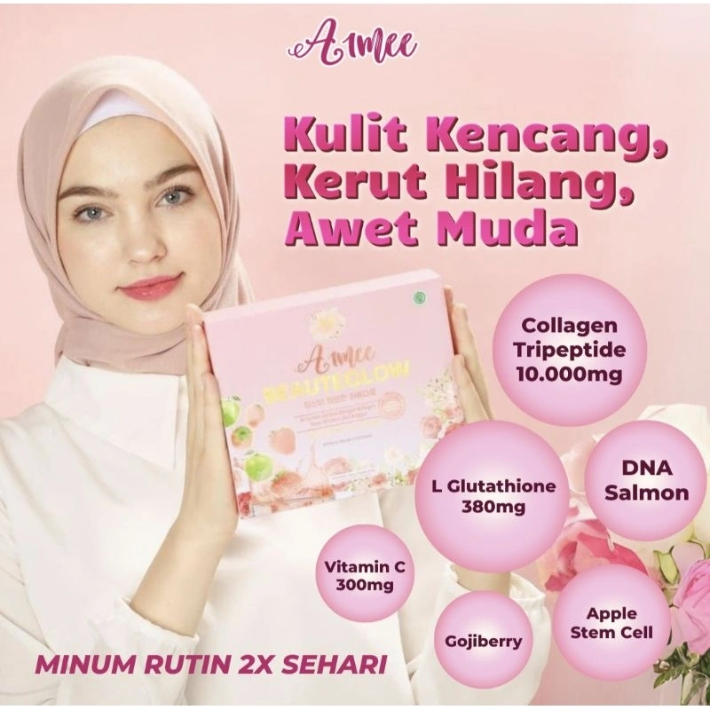Aimee Collagen Drink Dna Salmon Safron Apple Stemcell 15 Sachet 15 Gram Premium Minuman Kolagen Colagen Pencerah Kulit Wajah Tubuh Menyamarkan Bekas Luka Melancarkan Haid Anti Aging 2