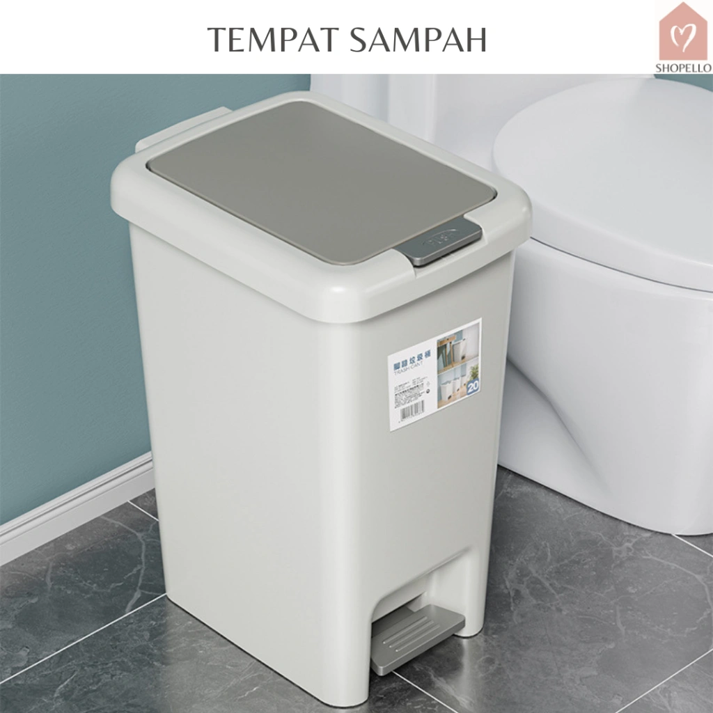 Shopello Tempat Sampah Injak Tong Sampah Tertutup Trash Bin 8L 10L 15L Kotak Sampah Modern