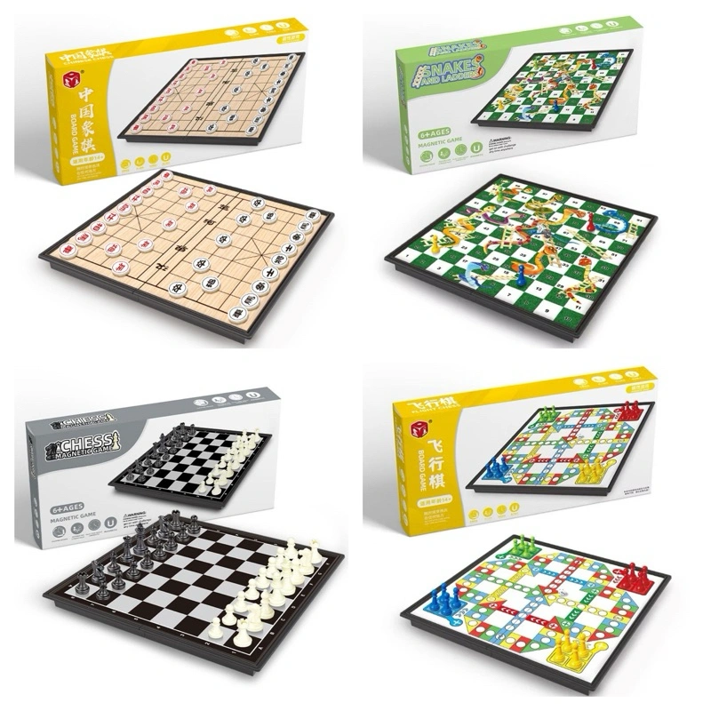 Snake And Ladders Game/Flight Chess Game/Mainan Catur Anak/Ludo King Game/Chinese Chess/International Chess/Magnetic Game/Mainan Ular Tangga Magnet/Mainan Edukasi Anak/Mainan Tradisional/Education Toys/Family Game/Kids Toys/Party Game