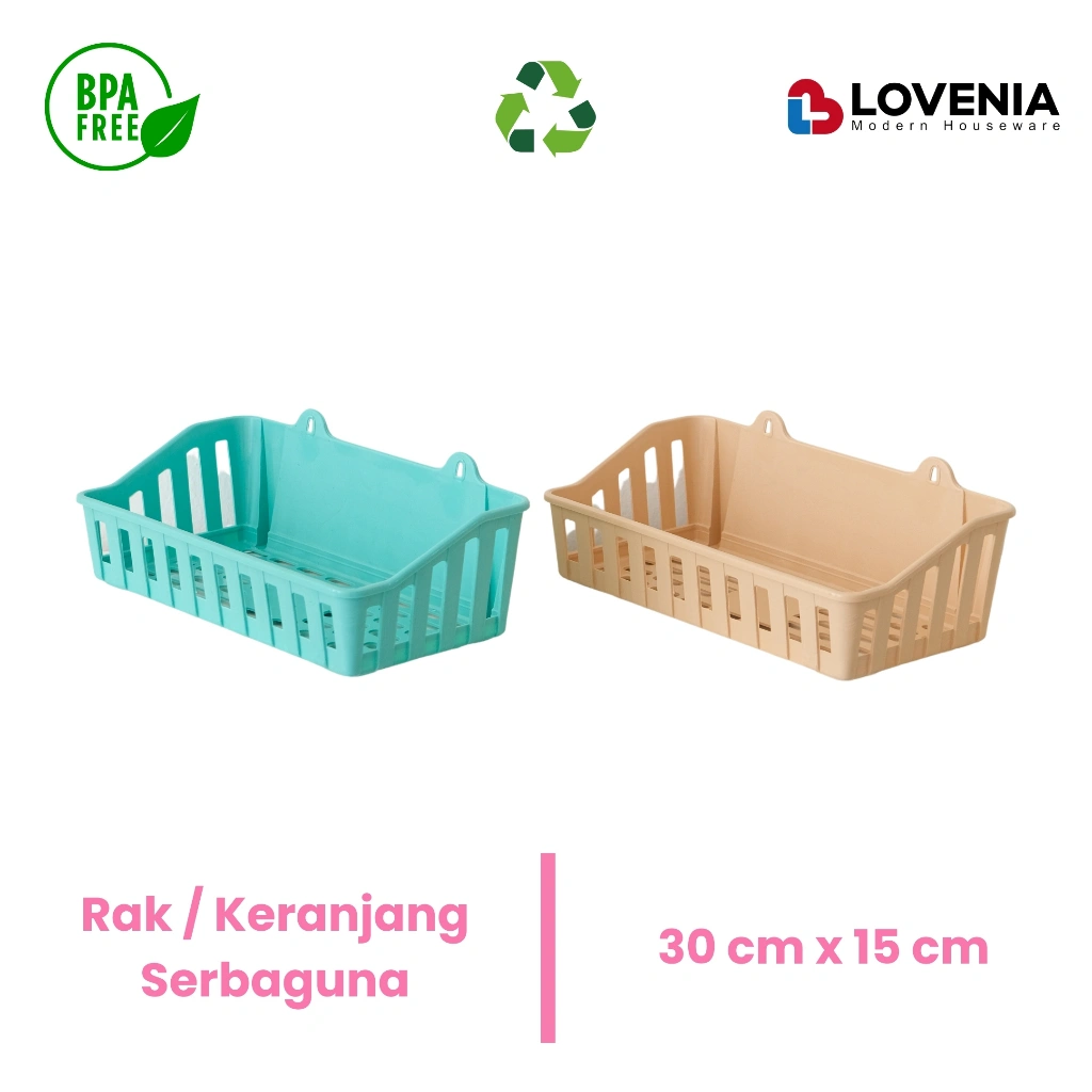 Lovenia Keranjang Dinding Plastik / Rak Bumbu Dapur / Rak Meja Serbaguna Rak Sabun Kamar Mandi