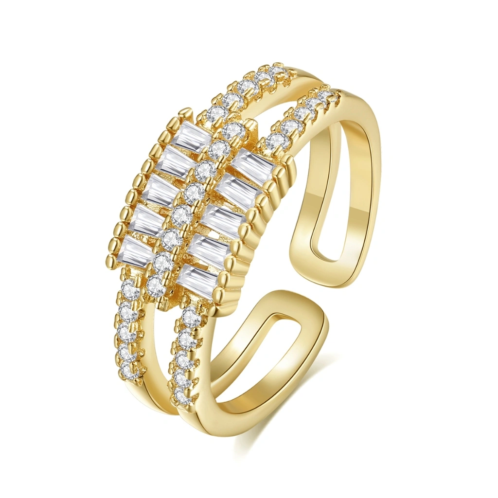 Kke Cincin Modis Emas 18k Aksesori Berlian Titanium Untuk Wanita Aksesori Tahan Pudar GD100