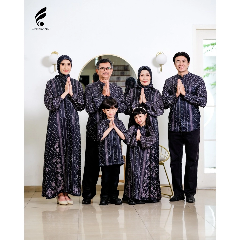ONEBRANDHijab SENADA Sarimbit Keluarga Lebaran Baju Couple Keluaraga Ibu Ayah Anak