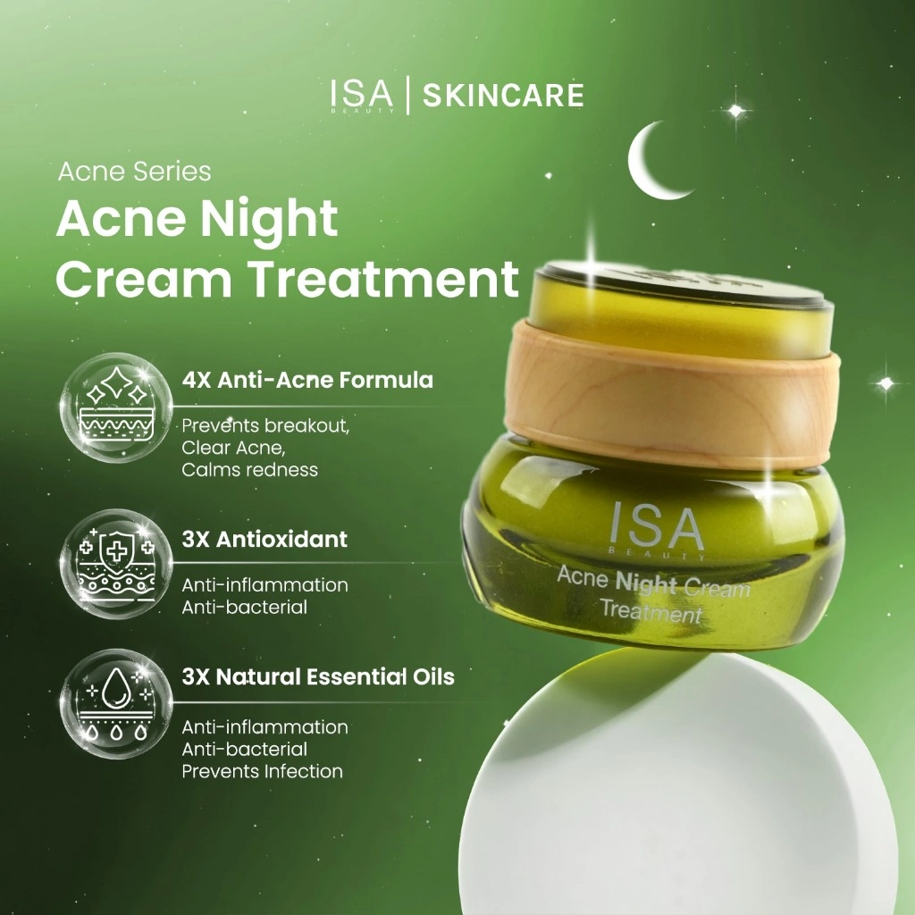 JERAWAT HEMPAS DALAM 1 MINGGU - Acne Night Cream Moisturizer Jerawat 20gr