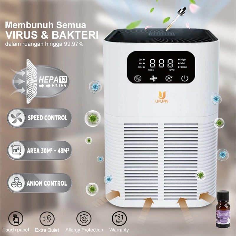 UPUPIN Air Purifier Pembersih Udara Dengan Hepa Filter 3-in-1 Daya energi rendah Penjernih Pembersih Udara Dengan Aromatherapy Membasmi Kuman Virus Bakteri 99%
