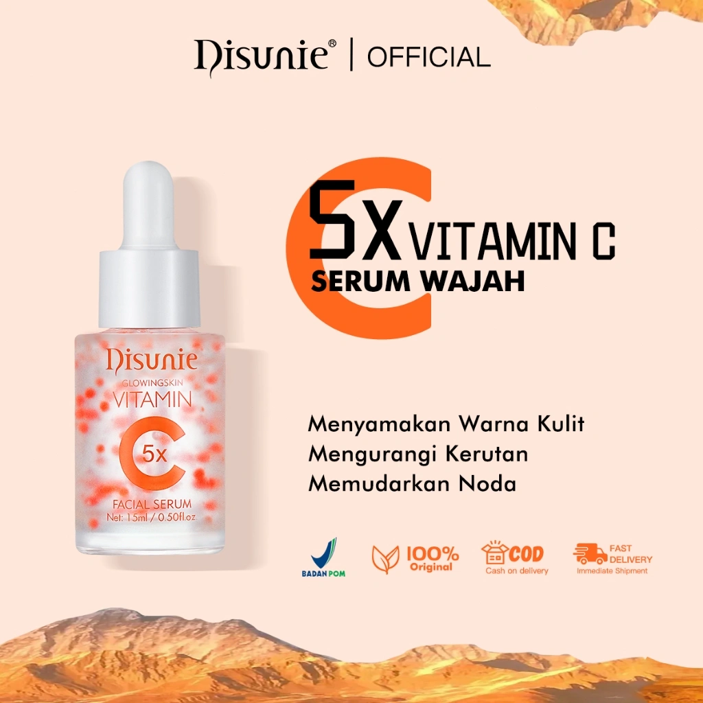DISUNIE 5X Vitamin C Whitening Serum Fresh Active Release Technology Glowing Skin Essence 15ml