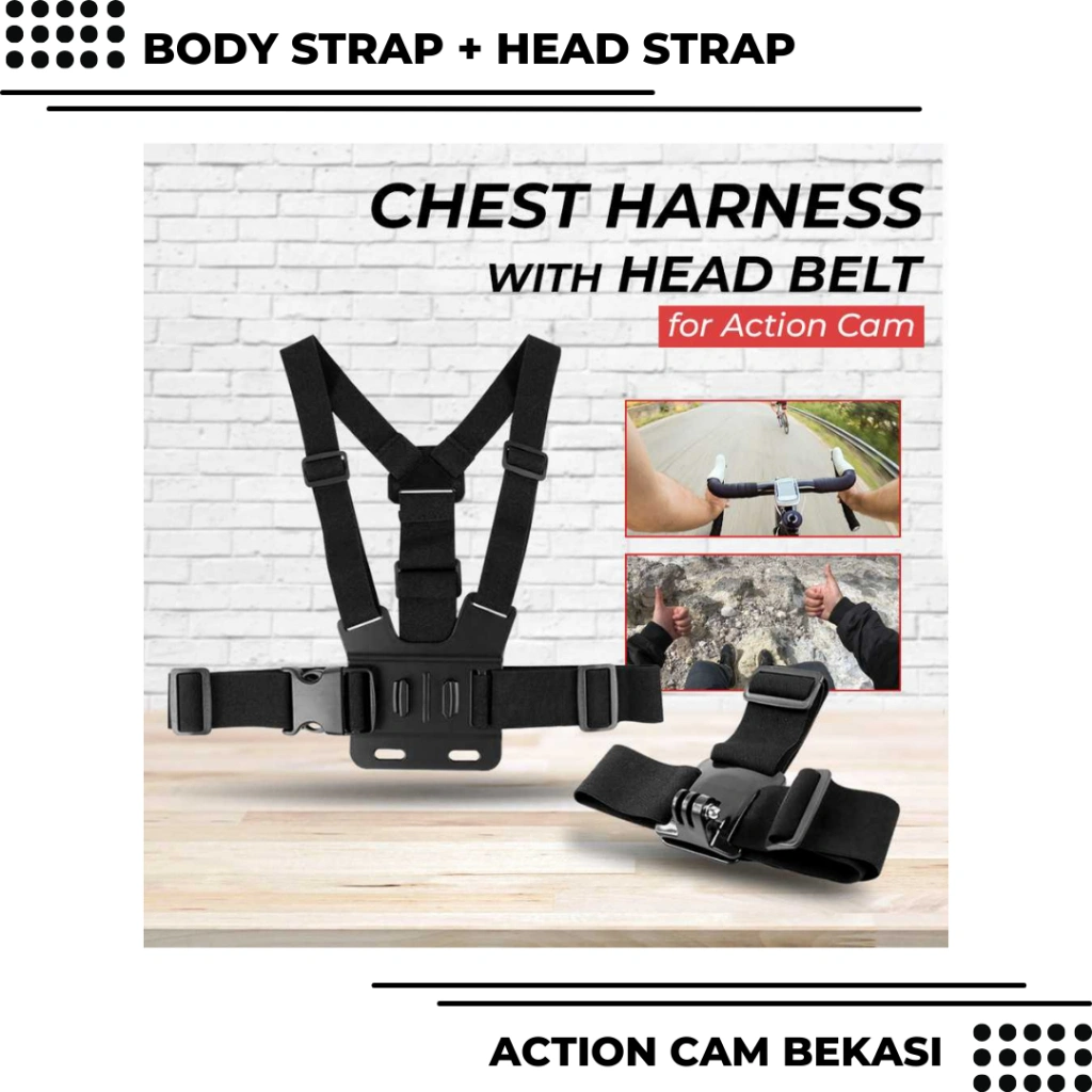 Chest Strap Tali Dada Mount Kamera Body Belt Holder With Head