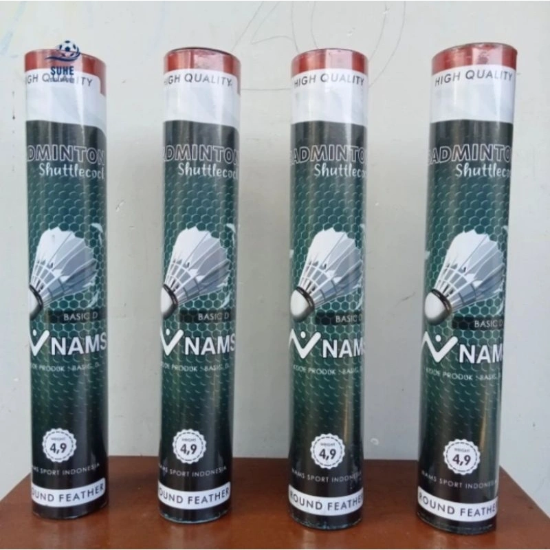 Kok Badminton Bulutangkis 1 Slop Isi 12 - Nams Basic D Shuttlecocks Bulu Angsa