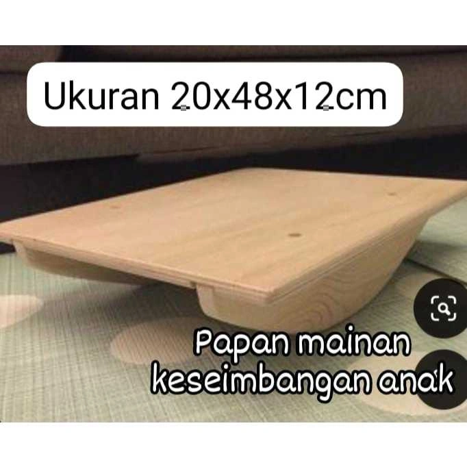 Balance Board Double Elips Papan Keseimbangan Anak Mainan Kayu Edukatif