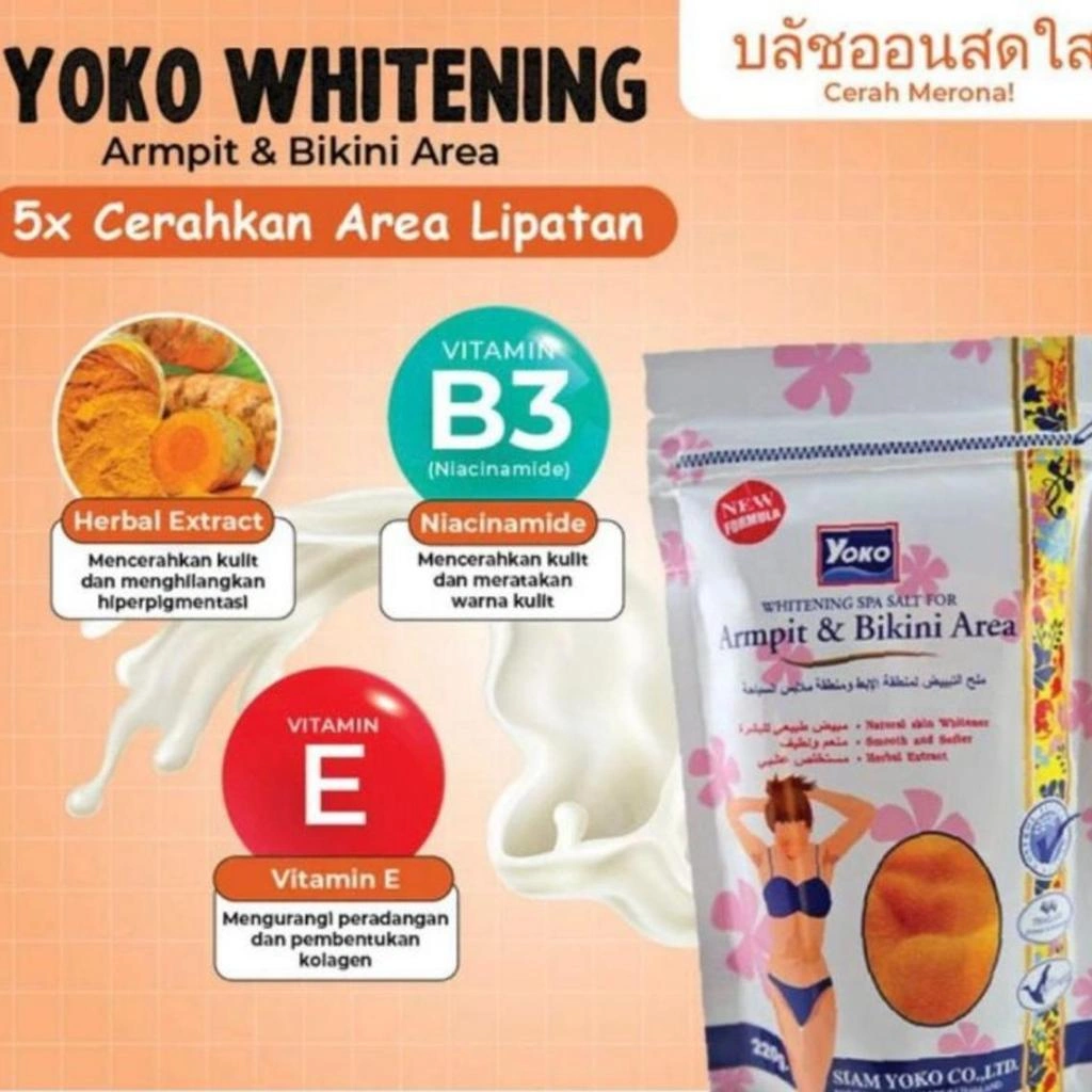 Yoko Whitening Spa Salt for Armpit & Bikini Area 220Gram