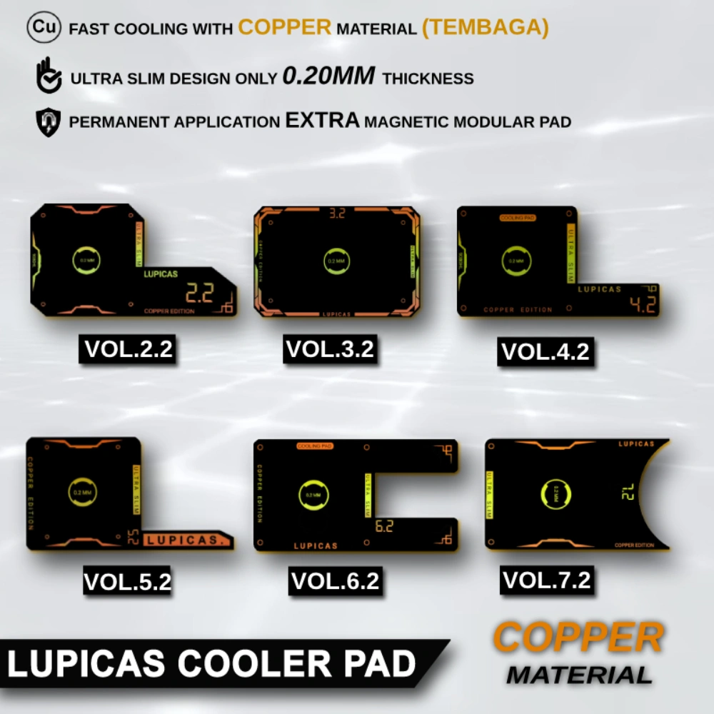 LUPICAS COOLING PAD HEATSINK TEMBAGA 0.2 MM TEMPEL PENDINGIN SMARTPHONE MAGNETIC ULTRA SLIM SUPER TIPIS