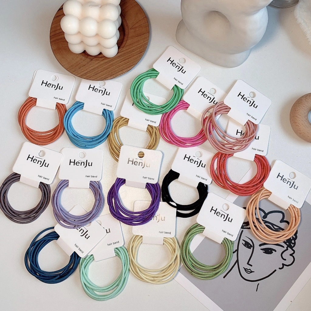 [CUCI GUDANG] IKAT KARET RAMBUT ELASTIS WARNA POLOS CERAH PASTEL HAIRTIES COLORFUL BRIGHT COLOR RIBBON AKSESORIS HAIR ACCESSORIES HAIR TIES BAND