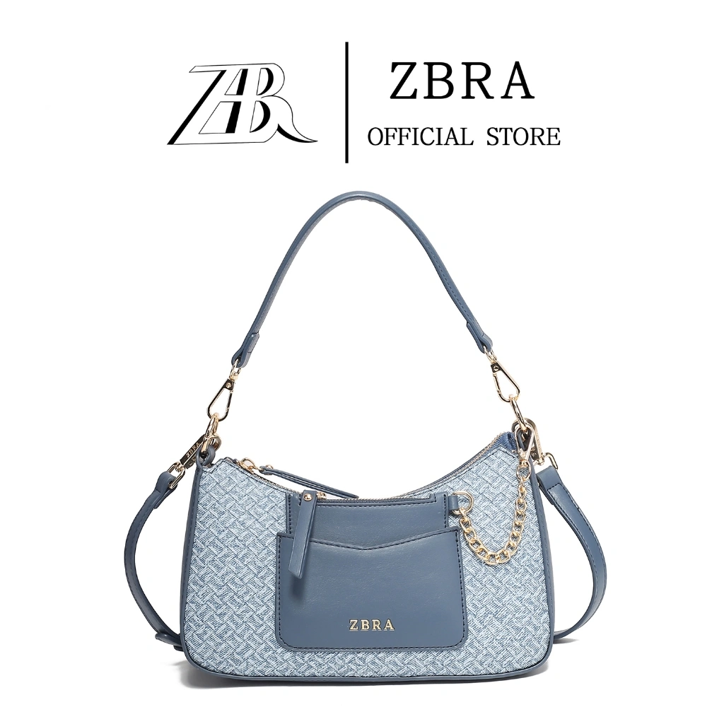 ZBRA Tas Selempang Premium Mini Sling bag + Dompet card Tas bahu elegan kekinian - Biru#8853