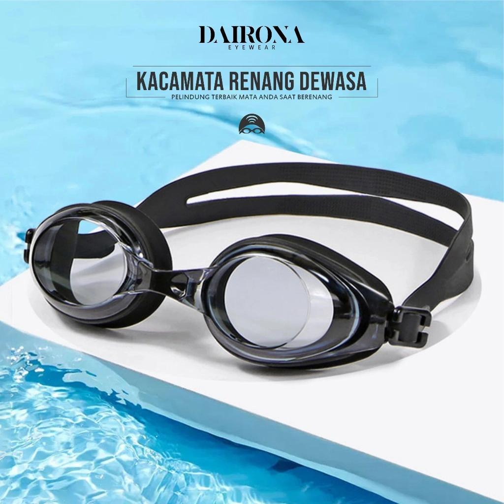 Dairona Eyewear Kacamata Renang Dewasa Terbaru Swimming Goggles Anti Embun HD Colorfull Silicone Ear Plug Terintegrasi Pria Wanita 6025