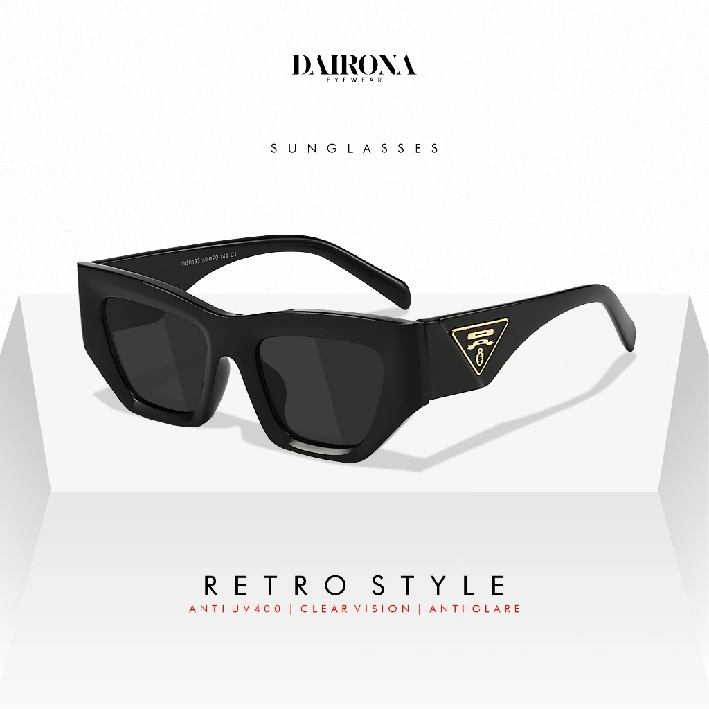 Dairona Eyewear Kacamata Hitam Sunglasses Fashion Korea Pria Wanita Polarized UV400 Cat Eye TR-90 90133