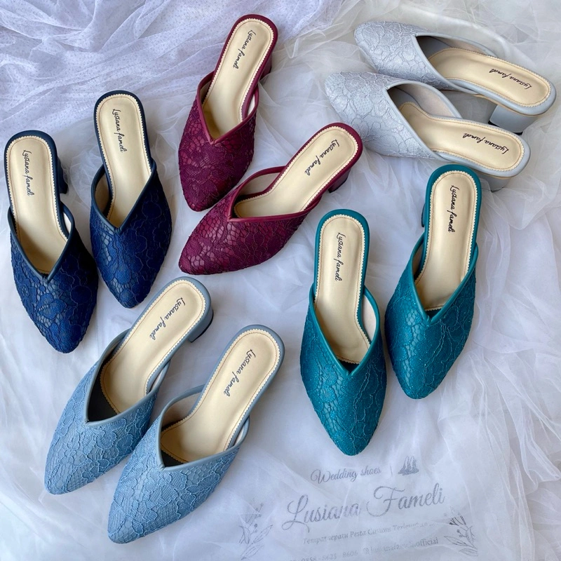 LUSIANA | Sepatu pesta polos brukat heels kondangan 24 warna sepatu pesta yang tersedia di store lusiana fameeli official