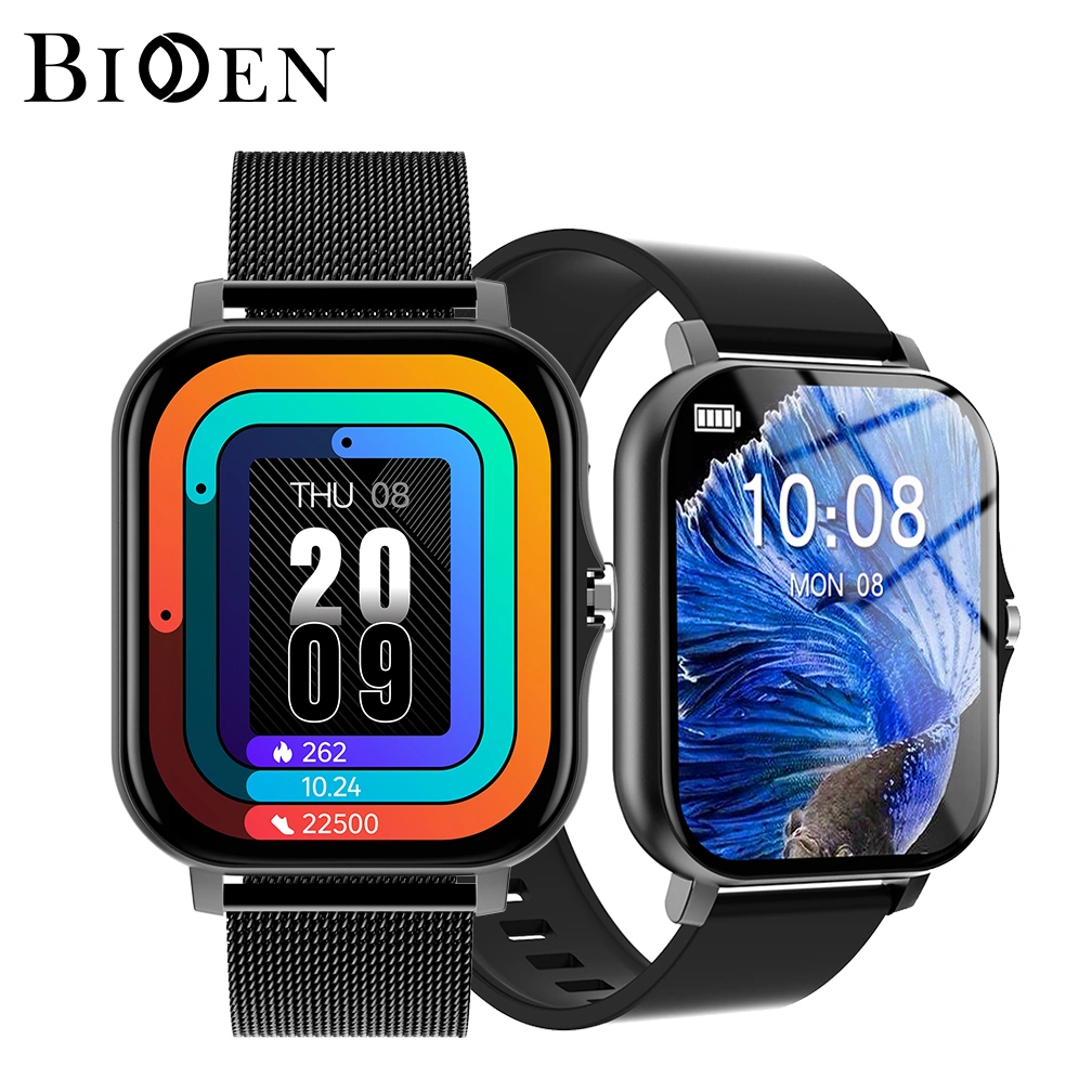 BIDEN SmartWatch Pria/Wanita Sabuk Jaring(Strap Karet Gratis)Alarm Monitor Phone Call Sleep &Health Tracker Jam Tangan