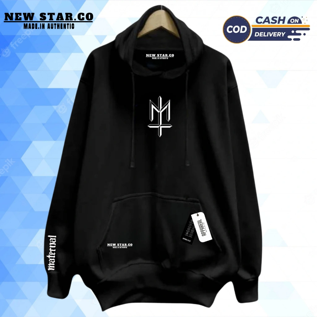 Hoodie Sweater Pria Wanita Distro Original Bahan Katun Flecee Gramasi 280 Brend NEW STAR.CO Sweter Cowok Cewek Warna Hitam Sablon Maternal Kekinian Styel Korean Size M-XXL [Bisa Cod]