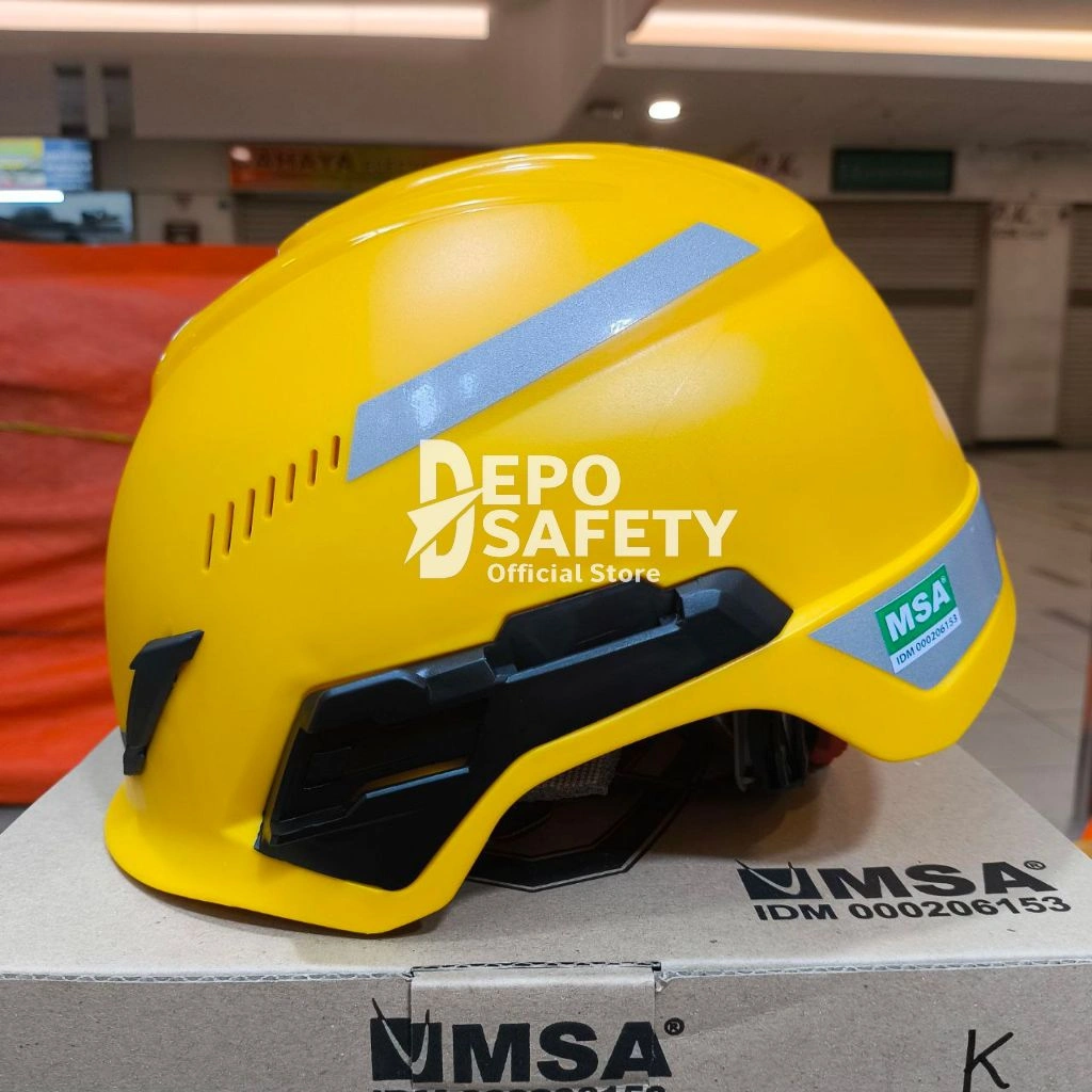 Helm MSA Climbing V-Gard H1 Trivent Kuning Lokal Fastrack Safety Helmet Rescue PLN Panjat Tebing