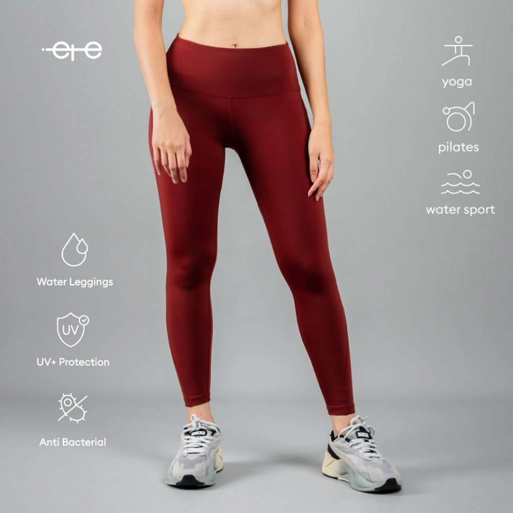 iete Airlite High Waist Legging Olahraga Wanita High Compression | Yoga, Pilates & Water Sport - Brown