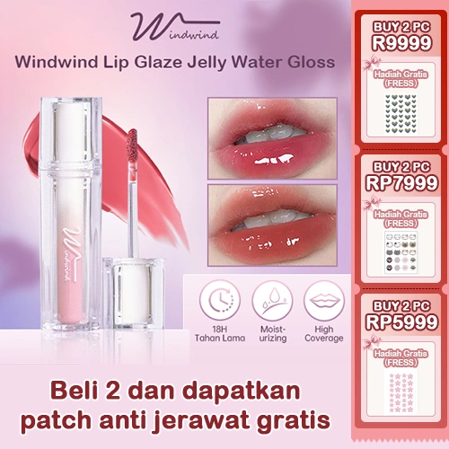 Windwind Lip Gloss Iced Tea Jelly Tint Lipstik Glossy Water Mirror Waterproof Tahan Lama