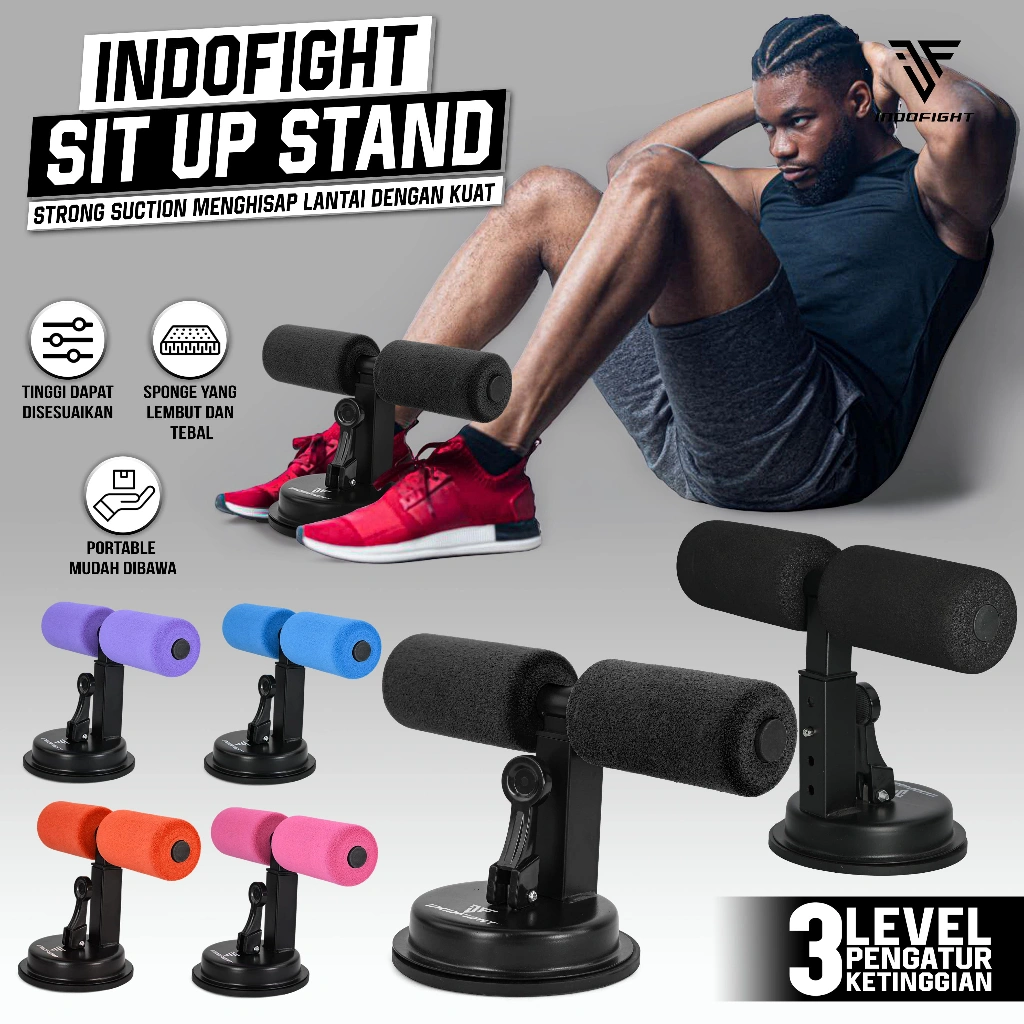 Sit Up Stand Indofight Alat Bantu Sit Up Penahan Kaki Sit Up Stand Home Fitness Sit Up Portable Alat Pembakar Lemak