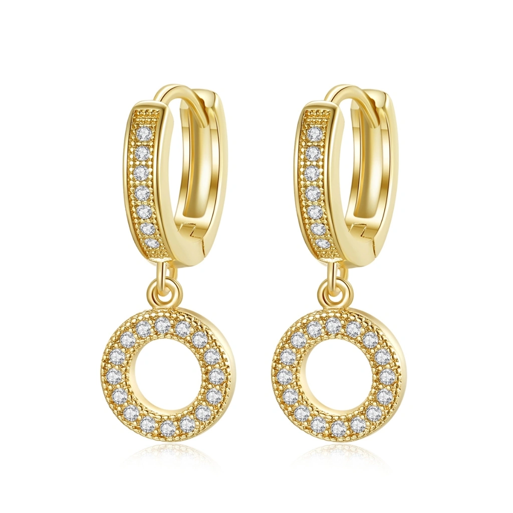 Kke Anting Menjuntai Berlian Titanium Emas 18k Yang Modis, Aksesori Anting Wanita GD094
