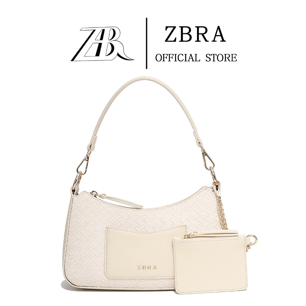ZBRA Tas Selempang Premium Mini Sling bag + Dompet card Tas bahu elegan kekinian - Cream #8853
