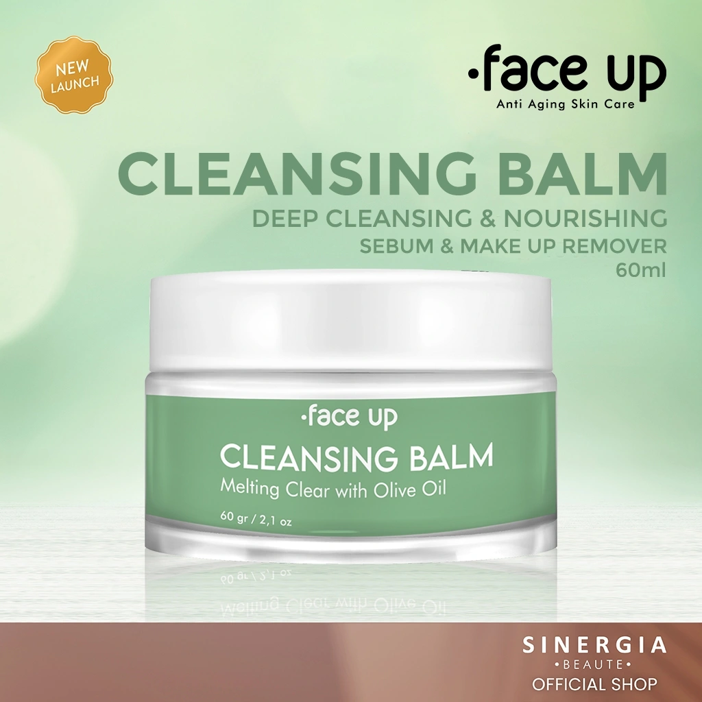 FACE UP CLEANSING BALM 60GR | Pembersih Wajah Make Up Remover Moisturising Olive Oil Angkat Sebum