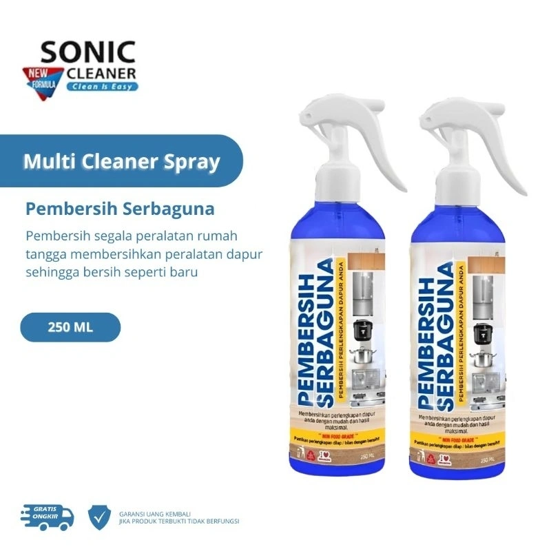 SONIC CLEANER Cairan Serbaguna Pembersih Peralatan Dapur Paket Hemat 2 Botol