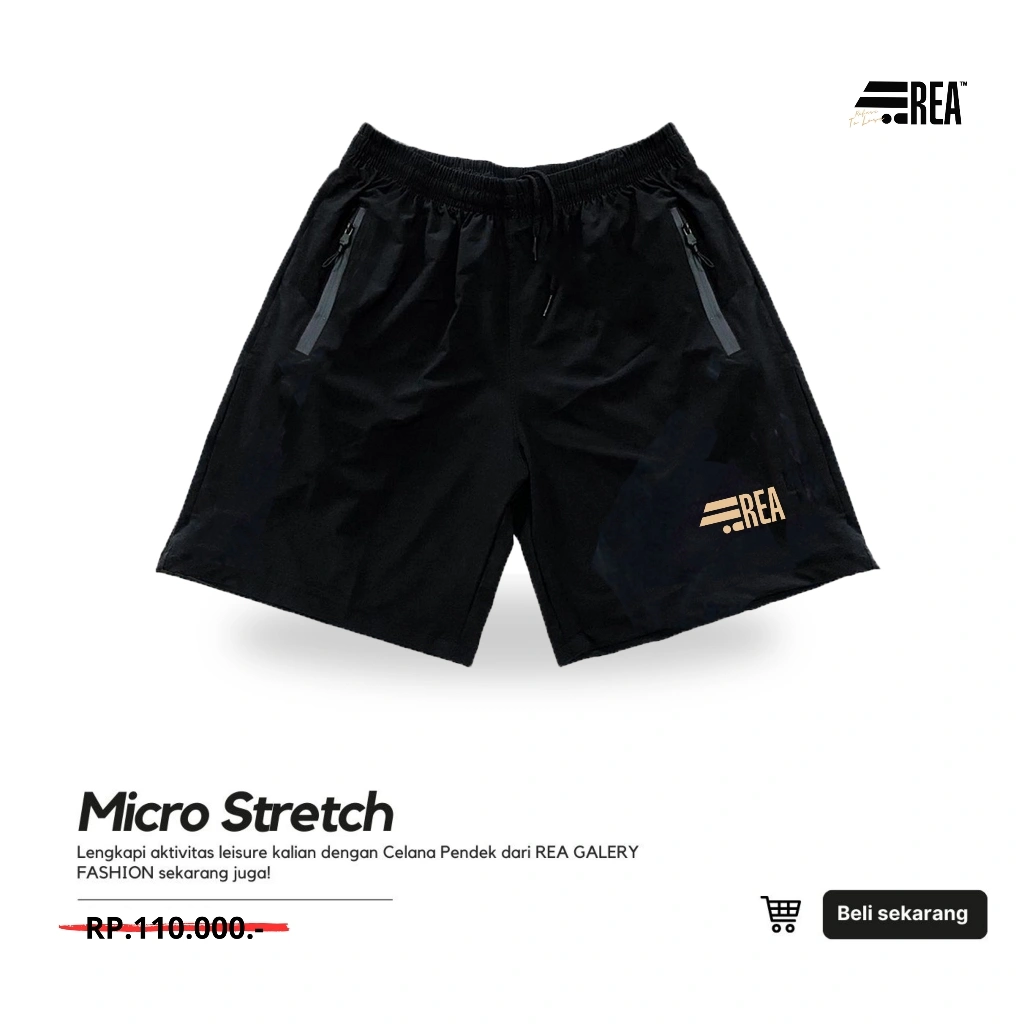 REA ACTIVEWEAR - Celana Pendek Olahraga Micro Stretch Gold Edition