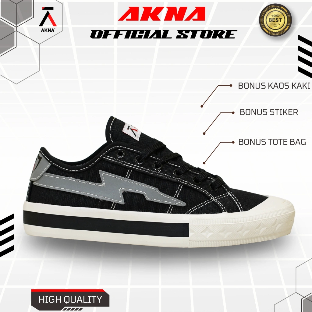 Sepatu Akna - Sepatu Sneakers Akna Aksara Reflektif High Pria Wanita