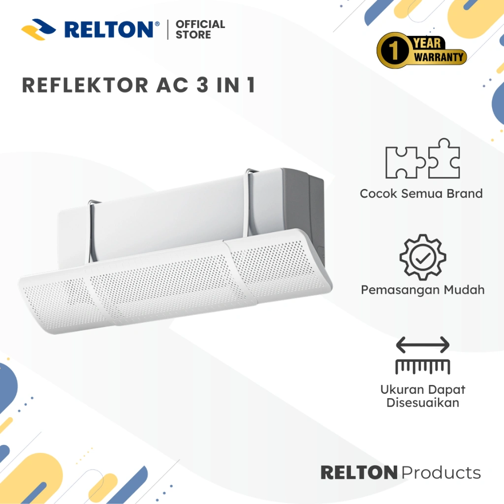 Cover AC RELTON Penghalang Angin AC / Reflektor AC / Talang AC 3 in 1