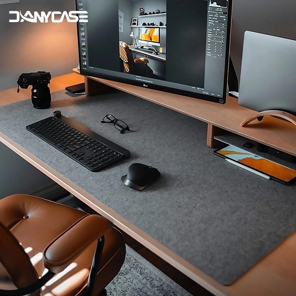 DANYCASE Office Computer Desk Mat Big Mousepad Keyboard Table Cover Modern Table Mouse Pad Wool Felt Laptop Cushion Desk Mat Gaming Mouse Pad