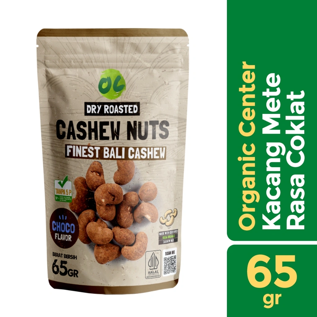 Organic Center - Cashew Choco 65gr - Cashew Nuts Chocolate - Kacang Mete Coklat - Snack