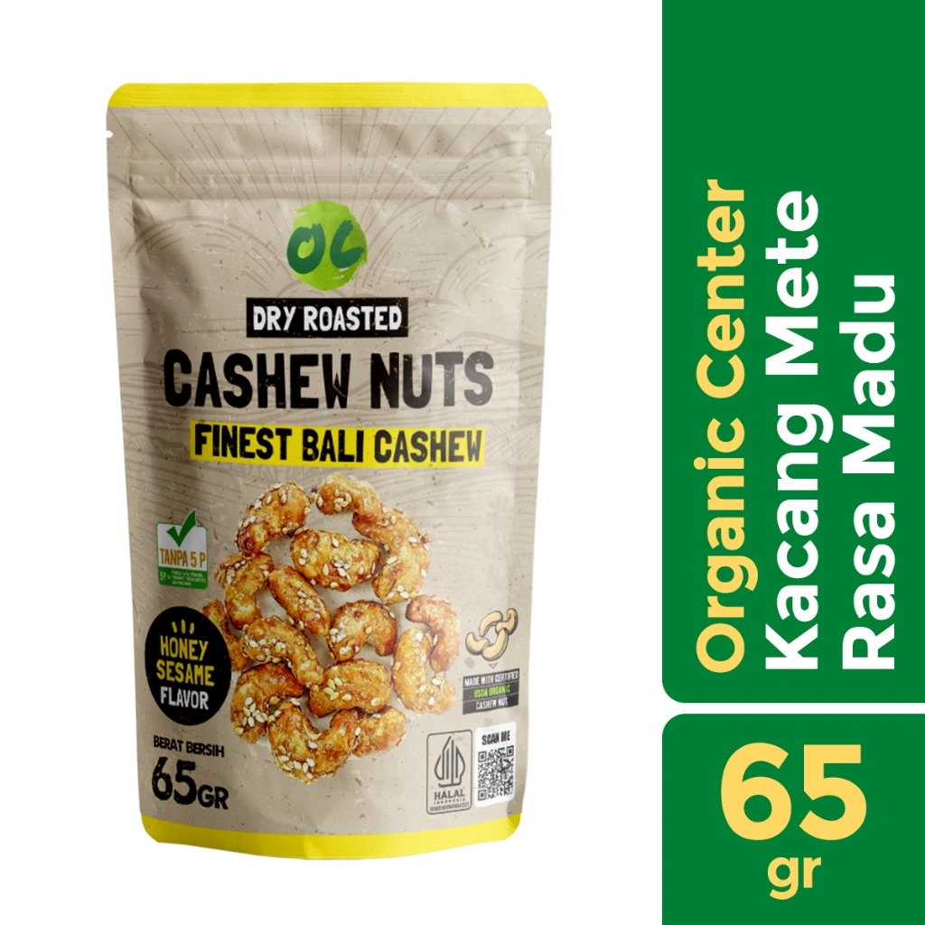 Organic Center - Cashew Sesame 65gr - Kacang Mete - Cemilan Kacang Mede - Snack