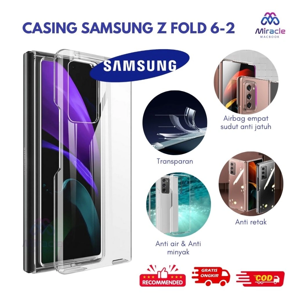 Case HP Samsung Galaxy Z Fold 7 6 5 4 3 2 – Hardcase Anti Bentur Acrylic Clear, Stylish & Aman