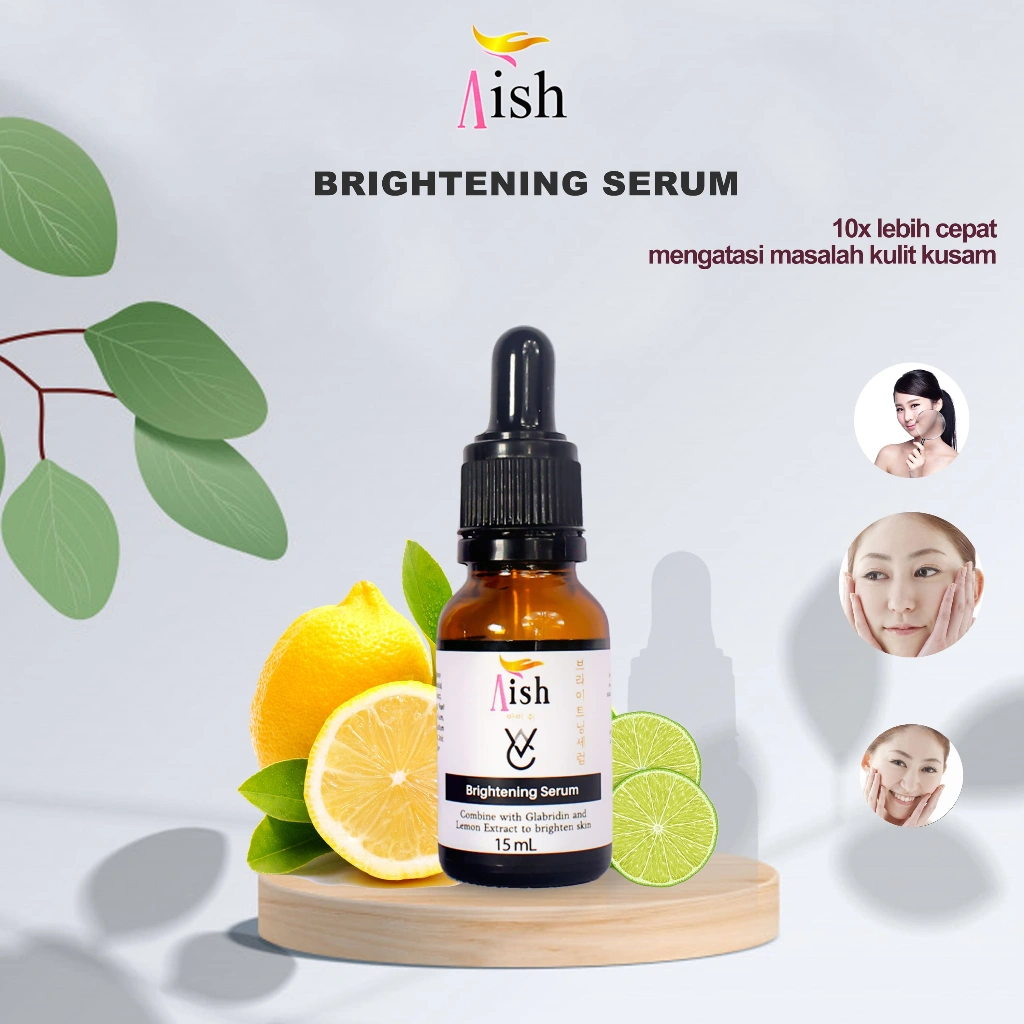 Aish Brightening Serum - Serum Mencerahkan dan Memperbaiki Sel Kulit Mati Pada Wajah Wanita Pria