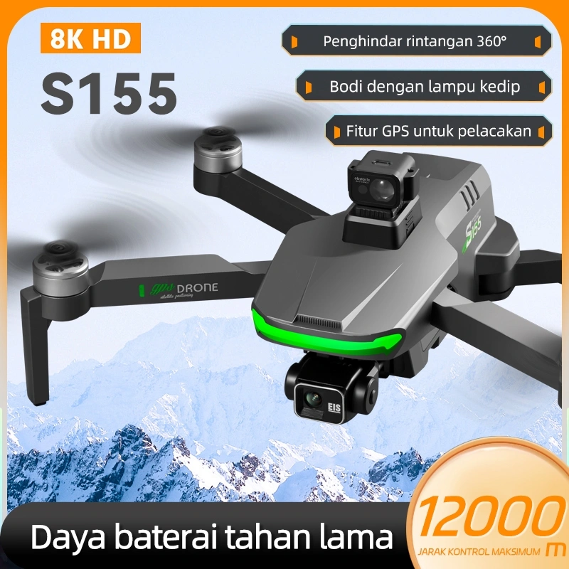 S155 GPS Drone kamera jarak jauh fotografi udara profesional murah dual camera drone premium laki-laki pria ulang tahun kado hadiah