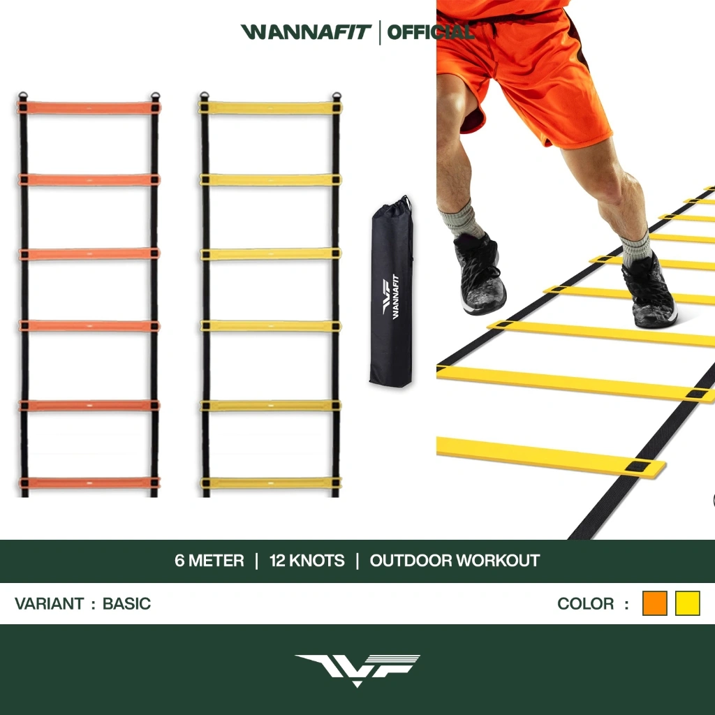 WANNAFIT Agility Ladder 6 Meter | Tangga Ketangkasan & Kelincahan | Perlengkapan Latihan Olahraga