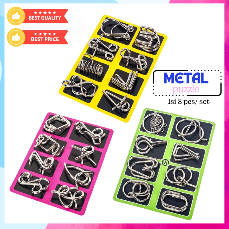 METAL PUZZLE UNLOCK BRAIN Mainan Edukasi Asah Otak Kreatif Anak Dewasa Permainan Teka Teki Kecerdasan Otak IQ Kawat Logam