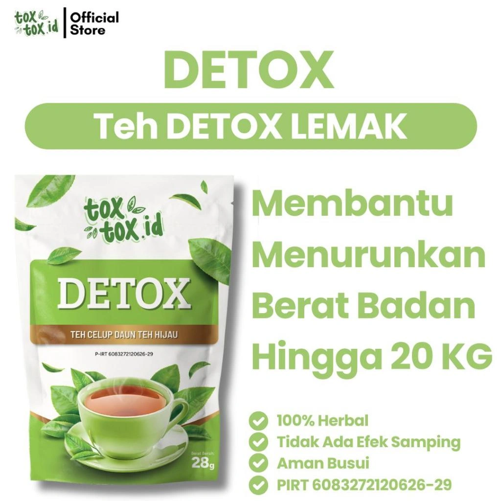 TOXTOX DETOX Teh Hijau Diet Pelangsing Herbal – Turunkan Berat Badan & Hilangkan Perut Buncit