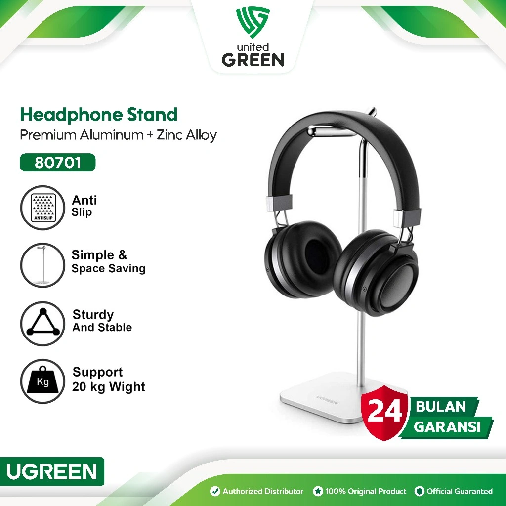 UGREEN Stand Holder Headphone Universal Tempat Gantungan Headphone Aluminium 80701